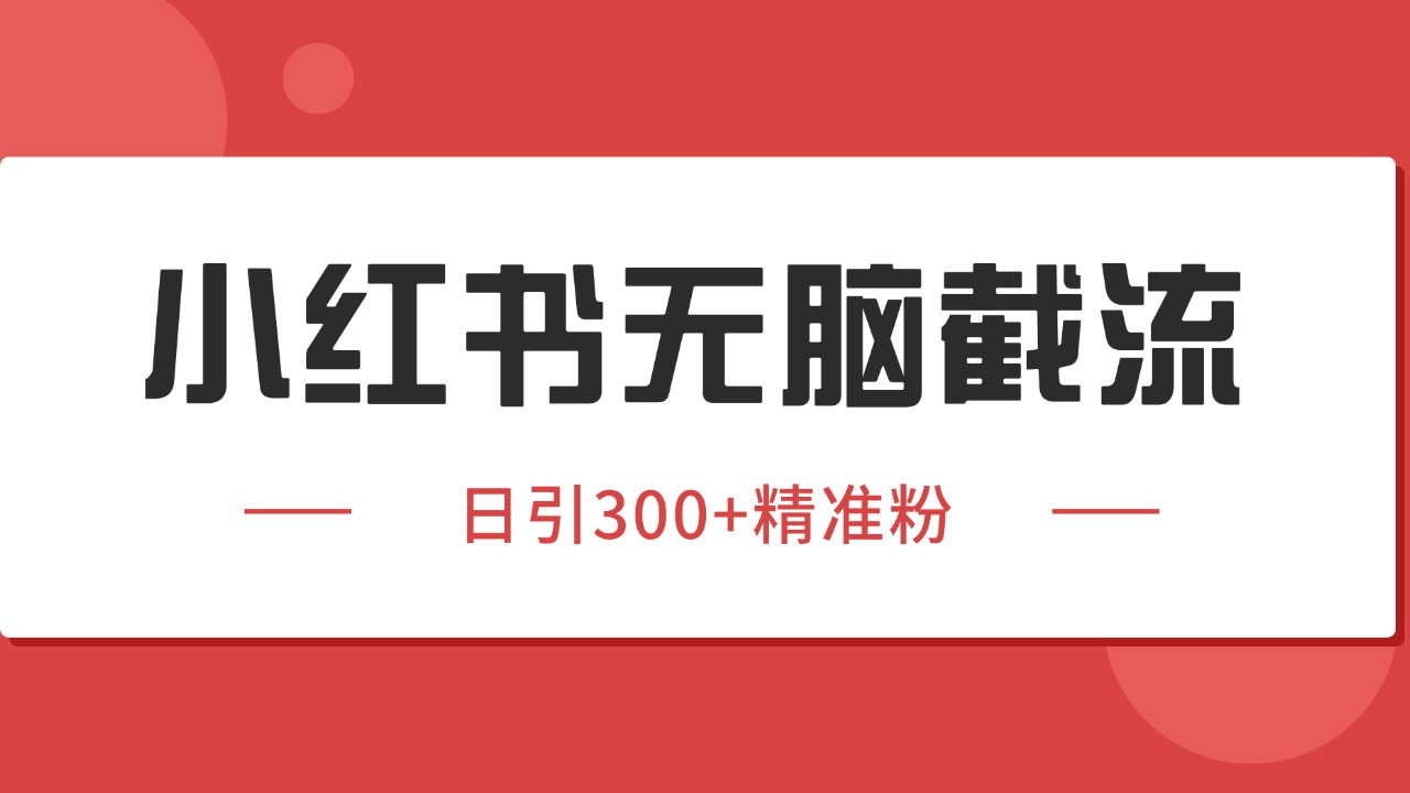 小红书截流同行客源，独家野路子获客玩法 日引200+暴力获客-U9联盟