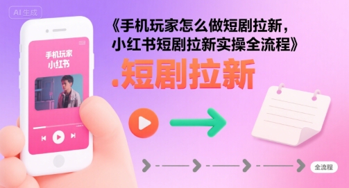 手机玩家怎么做短剧拉新，小红书短剧拉新实操全流程-U9联盟