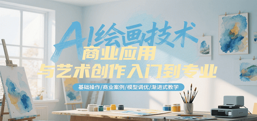 AI绘画技术商业应用与艺术创作入门到专业，基础操作/商业案例/模型调优/渐进式教学-U9联盟