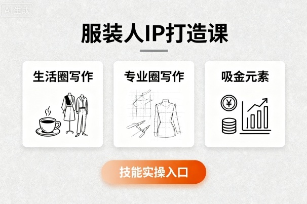 服装人IP打造课，文案创富+生活圈写作+专业圈写作+服装人专属+吸金元素+技能实操-U9联盟