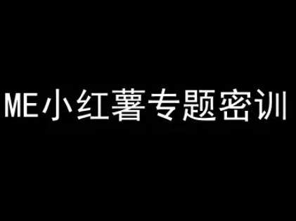 ME小红薯专题密训-小红书电商教程-U9联盟