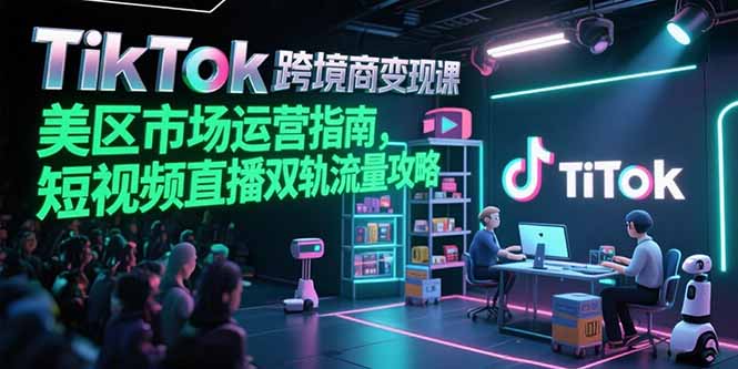 TikTok跨境电商变现课，美区市场运营指南，短视频直播双轨流量攻略-U9联盟