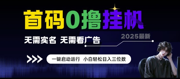 首码0撸挂G项目，无需实名无需看广告 一键启动运行，小白轻松日入三位数【揭秘】-U9联盟