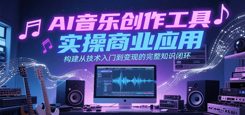 AI音乐创作工具实操商业应用，构建从技术入门到变现的完整知识闭环-U9联盟