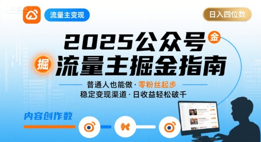 公众号流量主变现项目2025，普通人也能通过这个项目日入四位数-U9联盟