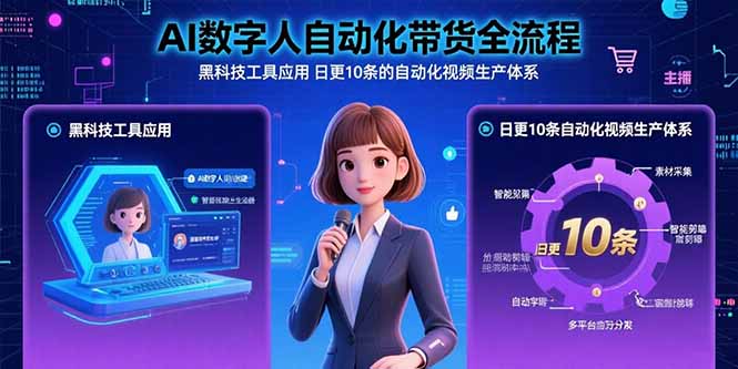 AI数字人自动化带货全流程：黑科技工具应用 日更10条的自动化视频生产体系-U9联盟