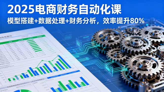 2025电商财务自动化课，模型搭建+数据处理+财务分析，效率提升80%-U9联盟