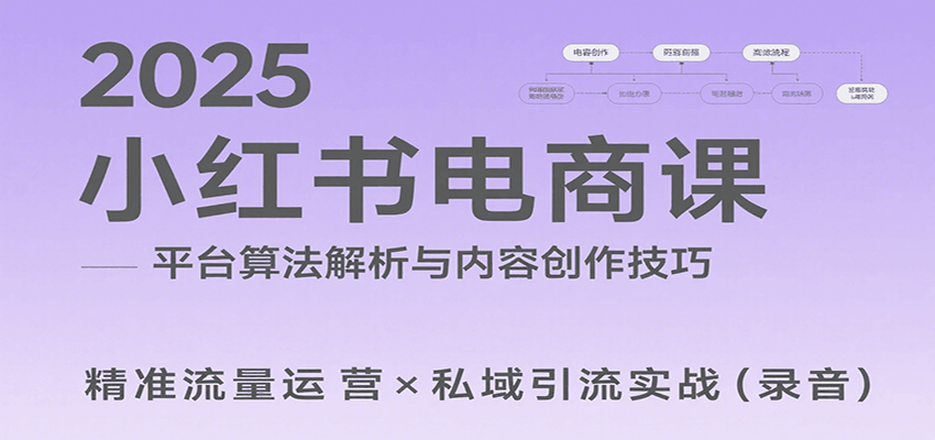 2025小红书电商课：解析算法，创作高转化内容，助力卖家获取流量实现变现(录音)-U9联盟