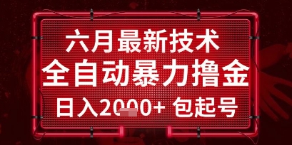 六月最新技术全自动暴力撸金，稳定日入2k+包起号，长期稳定【揭秘】-U9联盟
