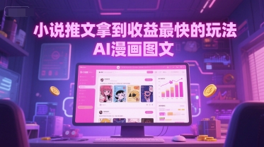 小说推文拿到收益最快的玩法，AI漫画图文-U9联盟