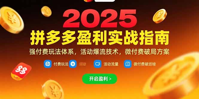 拼多多盈利实战指南，强付费玩法，活动爆流技术，微付费破局方案(更新7月-U9联盟