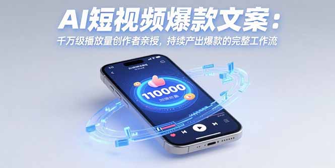 AI短视频爆款文案：千万级播放量创作者亲授，持续产出爆款的完整工作流-U9联盟