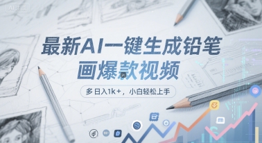 最新AI一键生成铅笔画爆款视频，多平台分发，日 入1k+，小白轻松上手【揭秘】-U9联盟