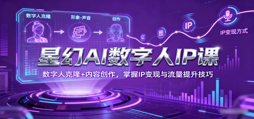 星幻AI数字人IP课，数字人克隆+内容创作，掌握IP变现与流量提升技巧-U9联盟
