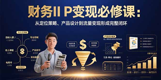 财务IP变现必修课：从定位策略、产品设计到流量变现形成完整闭环-U9联盟
