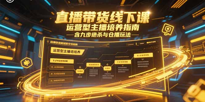 直播带货线下课，运营型主播培养指南，含九步绝杀与仓播玩法-U9联盟