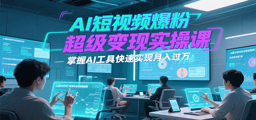 AI短视频爆粉超级变现实操课，掌握AI工具快速实现月入过万-U9联盟