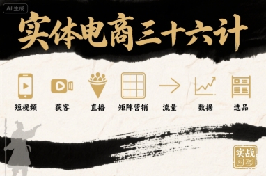 实体电商三十六计，短视频-获客-直播-矩阵营销-流量-数据-选品-U9联盟