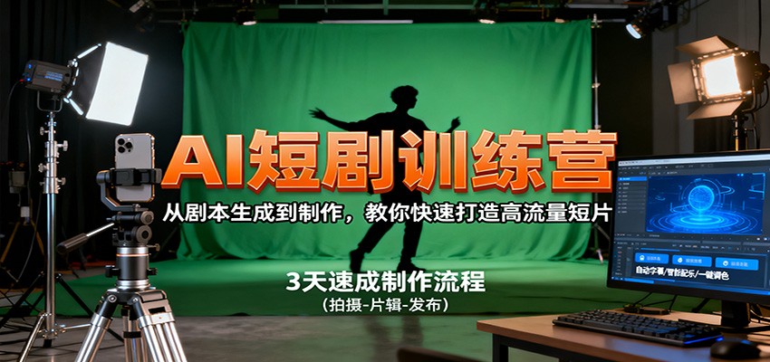 AI短剧训练营，从剧本生成到制作，教你快速打造高流量短片-U9联盟