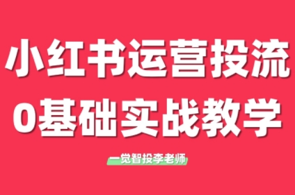 李老师·小红书运营投流，0基础实战教学(更新)-U9联盟