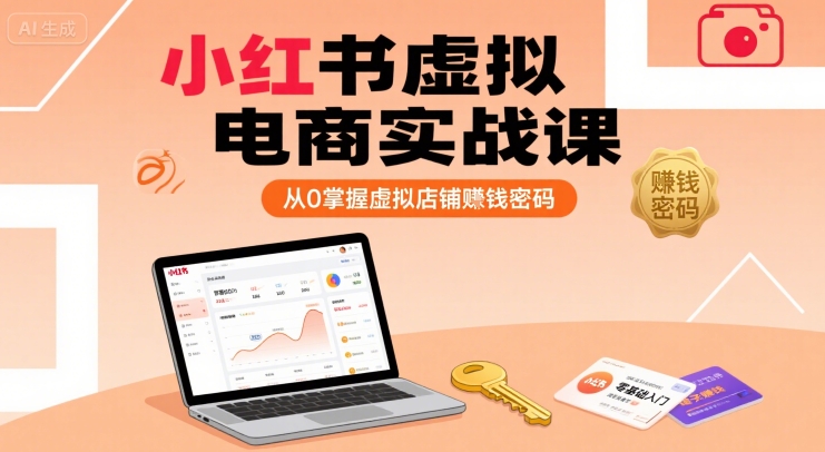 小红书虚拟电商实战课，从0掌握虚拟店铺賺钱密码(更新)-U9联盟