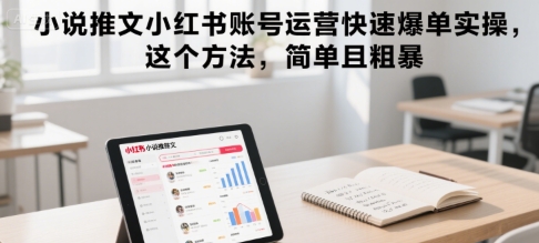 小说推文小红书账号运营快速爆单实操，这个方法，简单且粗暴-U9联盟