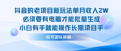 老项目新玩法单月收入2W小白有手就能操作长期项目-U9联盟