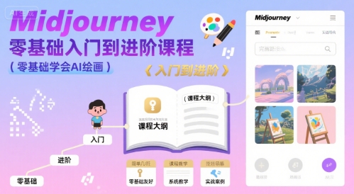 midjourney零基础入门到进阶课程，零基础学会AI绘画-U9联盟