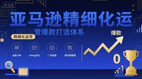 亚马逊精细化运营爆款打造体系，视频课+全套资料文档-U9联盟