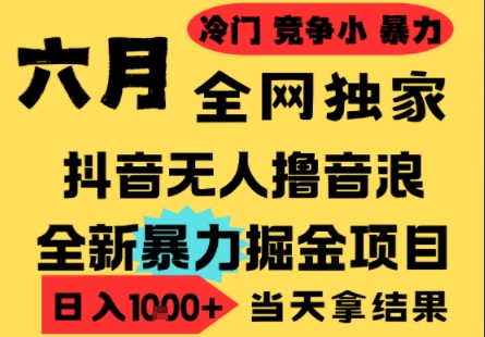 25年6月高爆抖音无人直播最新撸音浪掘金项目，小白可做，无脑日入1k+，门槛低可批量矩阵【揭秘】-U9联盟
