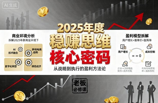 2025年度稳賺思维老板创业营，拆解2025年新商业环境下，企业实现持续盈利的核心密码-U9联盟