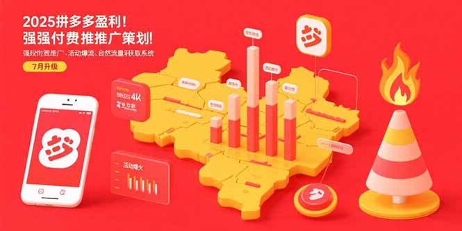 2025拼多多盈利地图：强付费推广策略/活动爆流/自然流量获取系统(7月更新-U9联盟