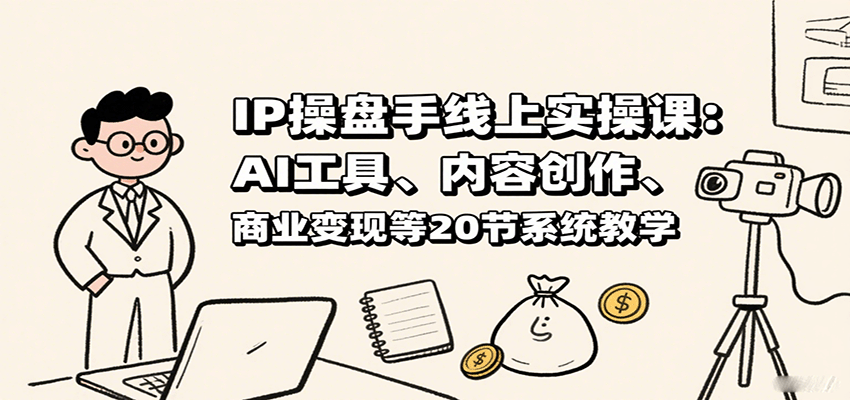 IP操盘手线上实操课：AI工具、内容创作、商业变现等20节系统教学-U9联盟