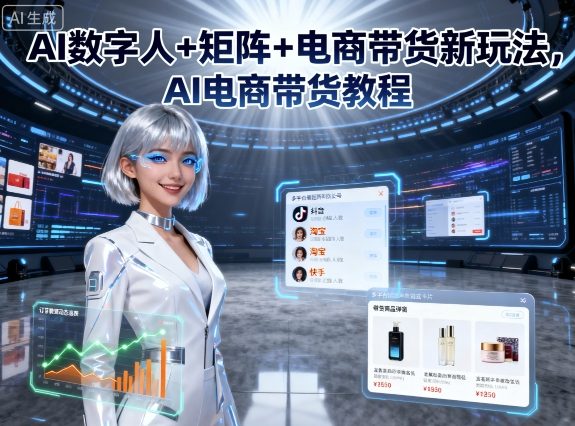 AI数字人+矩阵+电商带货新玩法，AI电商带货教程-U9联盟