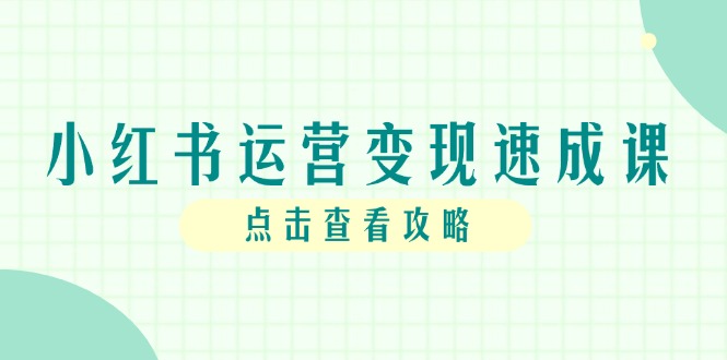 小红书运营变现速成课，账号搭建到暴力起号，个人IP全流程指南-U9联盟