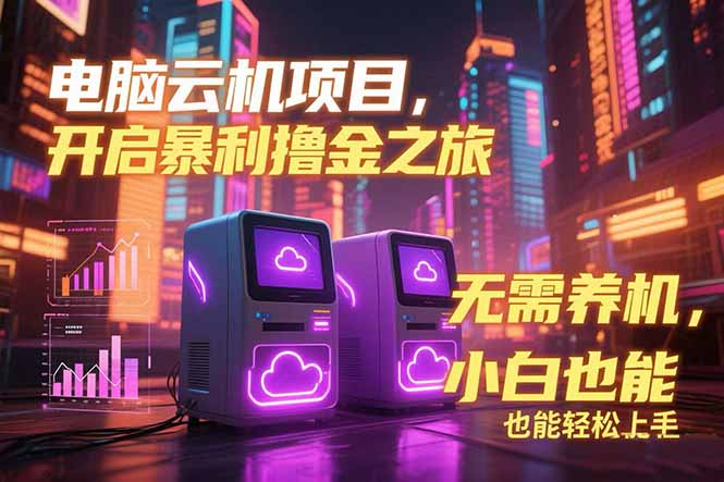 电脑云机项目 暴力撸金玩法，不需要养机 配置没有要求 单机100个窗口一…-U9联盟