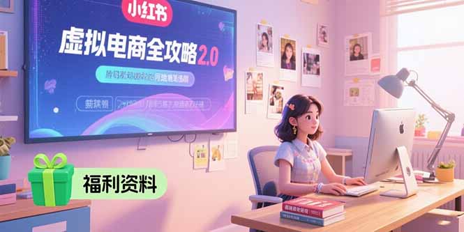 虚拟电商全攻略2.0，开店选品实操流程，账号定位、货源发布、笔记发布技巧-U9联盟