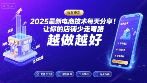 2025最新电商技术每天分享，让你的店铺少走弯路，越做越好(更新8月)-U9联盟
