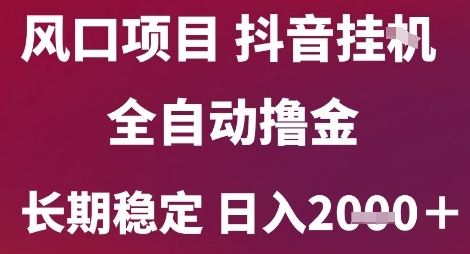 风口项目，六月最新玩法抖音无人挂G，全自动撸金，长期稳定 日入2k+【揭秘】-U9联盟