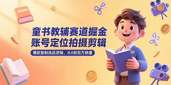 童书教辅赛道掘金，账号定位拍摄剪辑，爆款复制选品逻辑，从0到百万销量-U9联盟