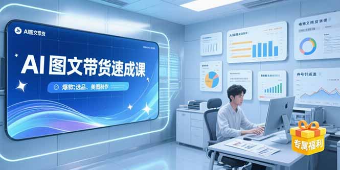 AI图文带货速成课，养号引流秘籍，爆款选品策略，美图制作全流程-U9联盟