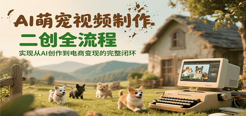 AI萌宠视频制作二创全流程，实现从AI创作到电商变现的完整闭环-U9联盟
