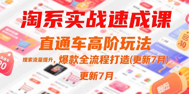淘系实战速成课，直通车高阶玩法，搜索流量提升，爆款全流程打造(更新7月-U9联盟
