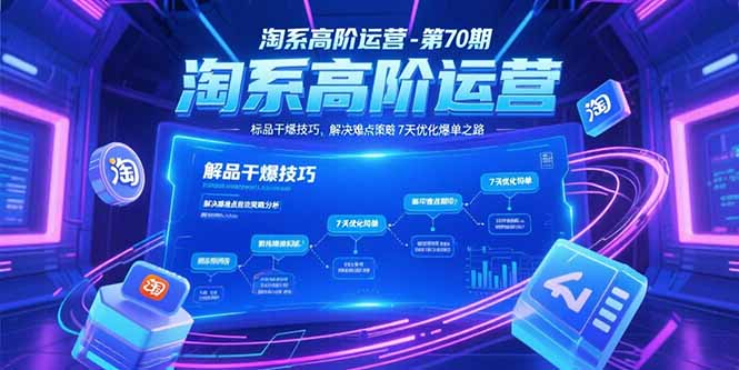 淘系高阶运营-第70期，标品干爆技巧，解决难点策略，大佬操盘方法-U9联盟