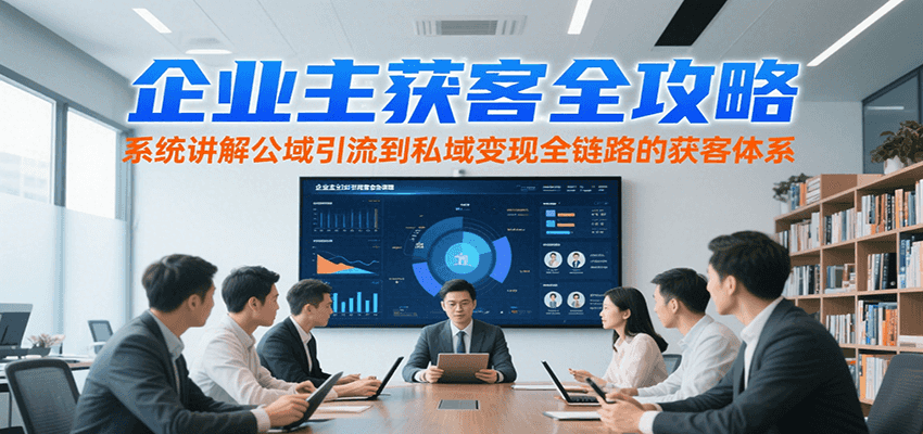 企业主获客全攻略，系统讲解公域引流到私域变现全链路的获客体系-U9联盟