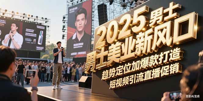 2025男士美业新风口，趋势定位加爆款打造，短视频引流直播促销-U9联盟