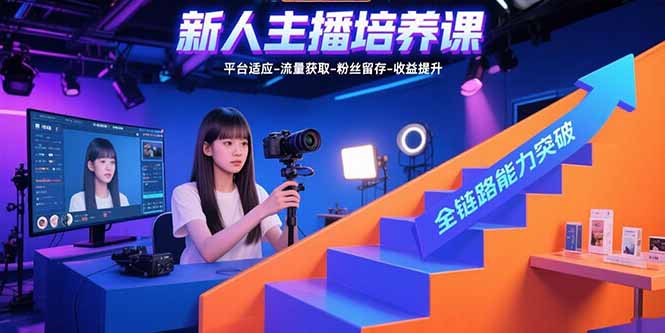 新人主播培养课：平台适应-流量获取-粉丝留存-收益提升 全链路能力突破-U9联盟