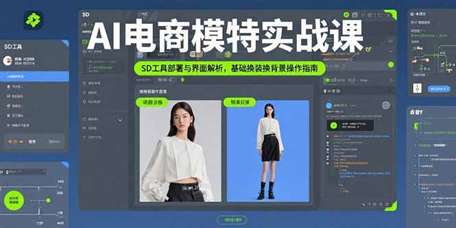 AI电商模特实战课，SD工具部署与界面解析，基础换装换背景操作指南-U9联盟