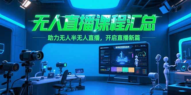 无人直播课程汇总，含非实时防风技术，助力无人半无人直播，开启直播新篇-U9联盟
