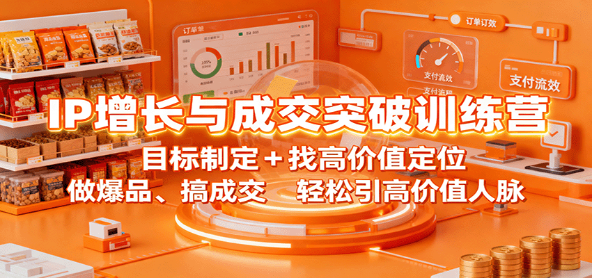 IP增长与成交突破训练营：目标制定+找高价值定位，做爆品、搞成交，轻松引高价值人脉-U9联盟